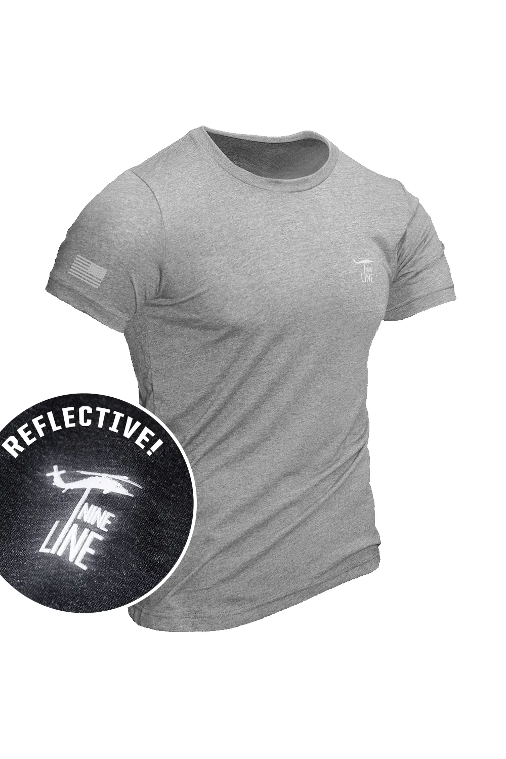 Reflective Dropline Logo with Flag - T-Shirt sold by Nine Line product image thumbnail 3