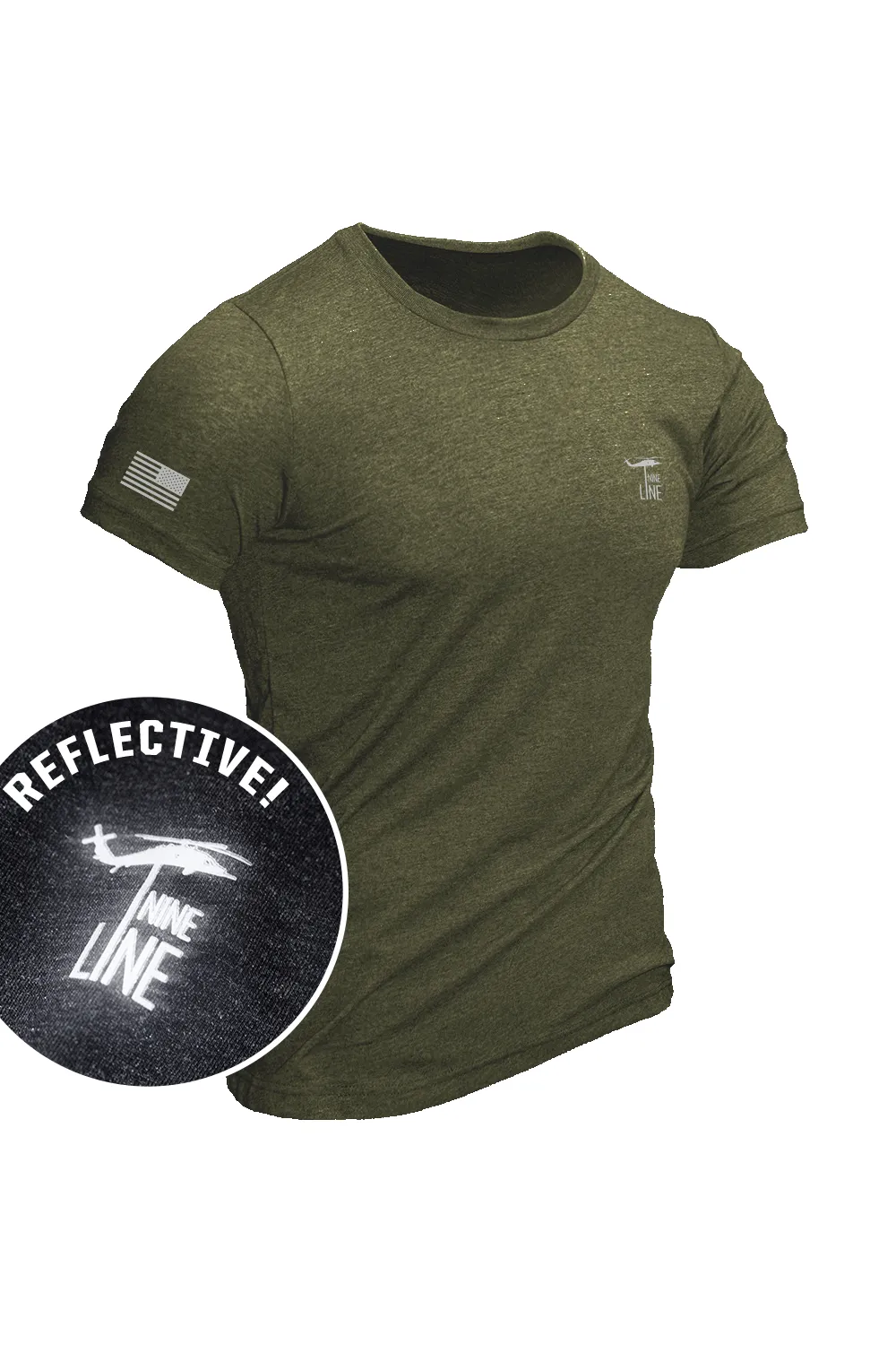 Reflective Dropline Logo with Flag - T-Shirt sold by Nine Line product image thumbnail 4