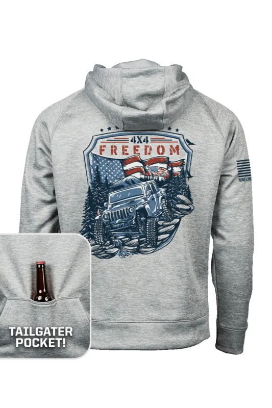 4x4 Freedom - Raglan Tailgater Hoodie sold by Nine Line