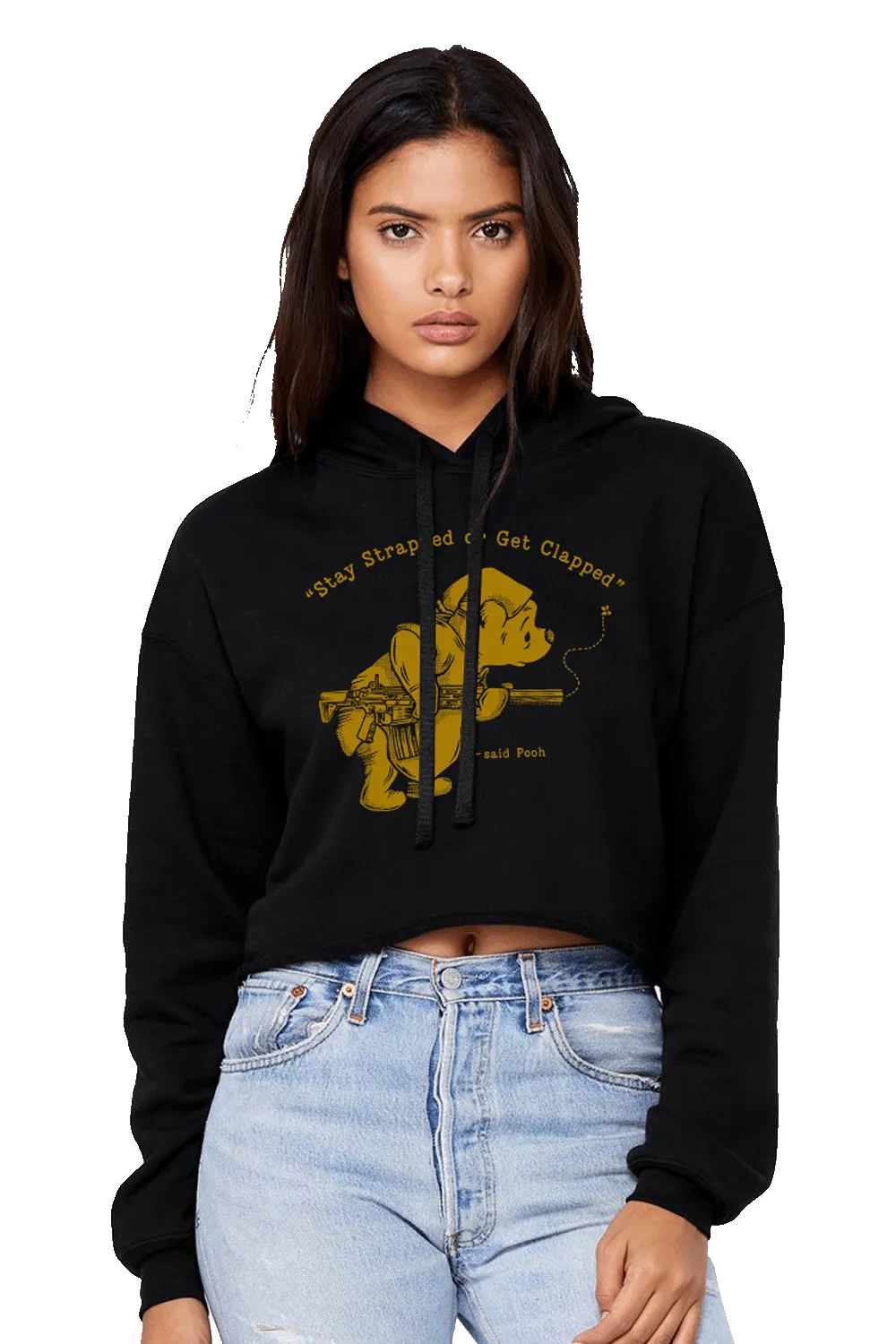 Pooh Bear - Women's Cropped Hoodie sold by Nine Line