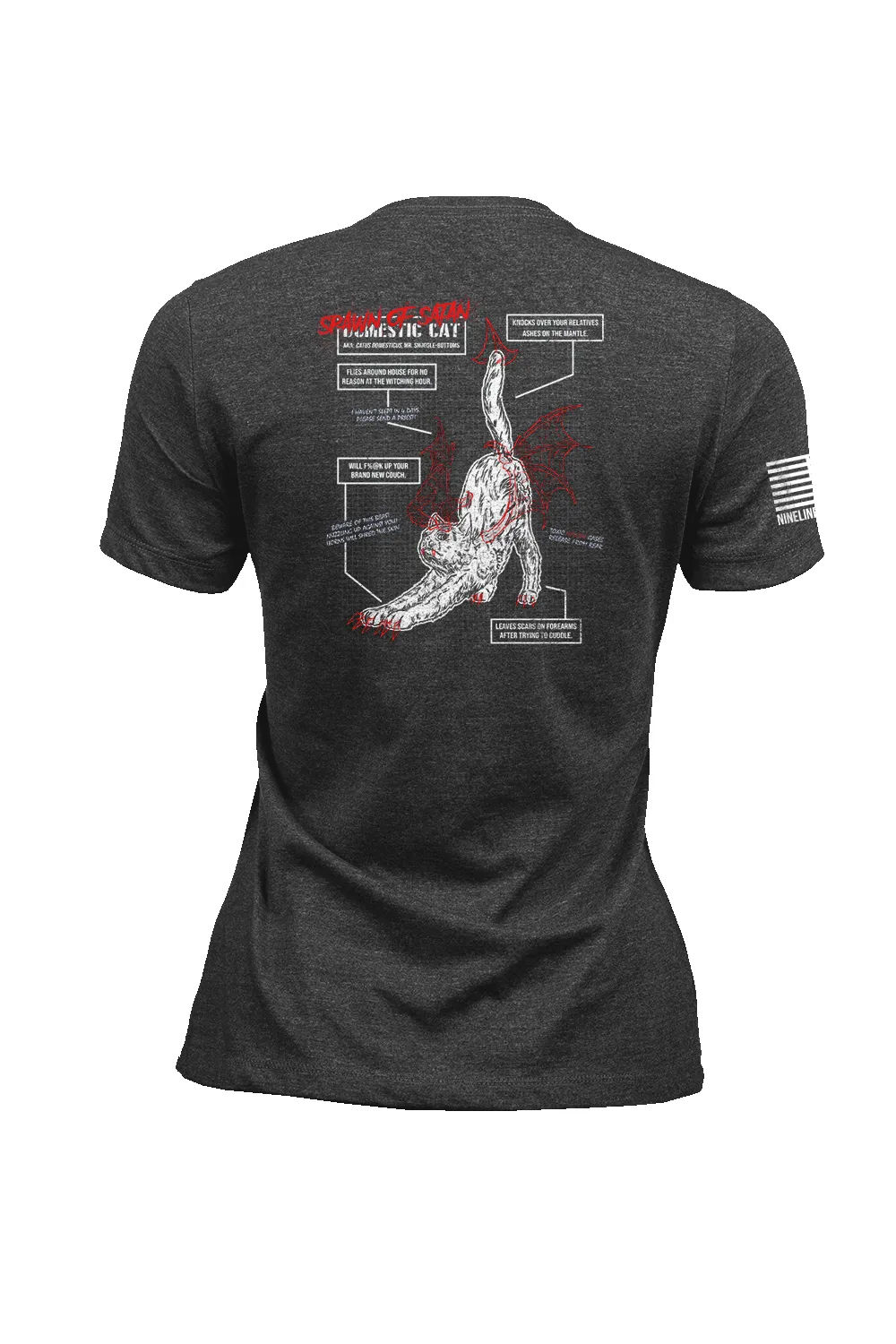 Spawn of Satan - Cat Schematic - Women's T-Shirt sold by Nine Line product image thumbnail 3