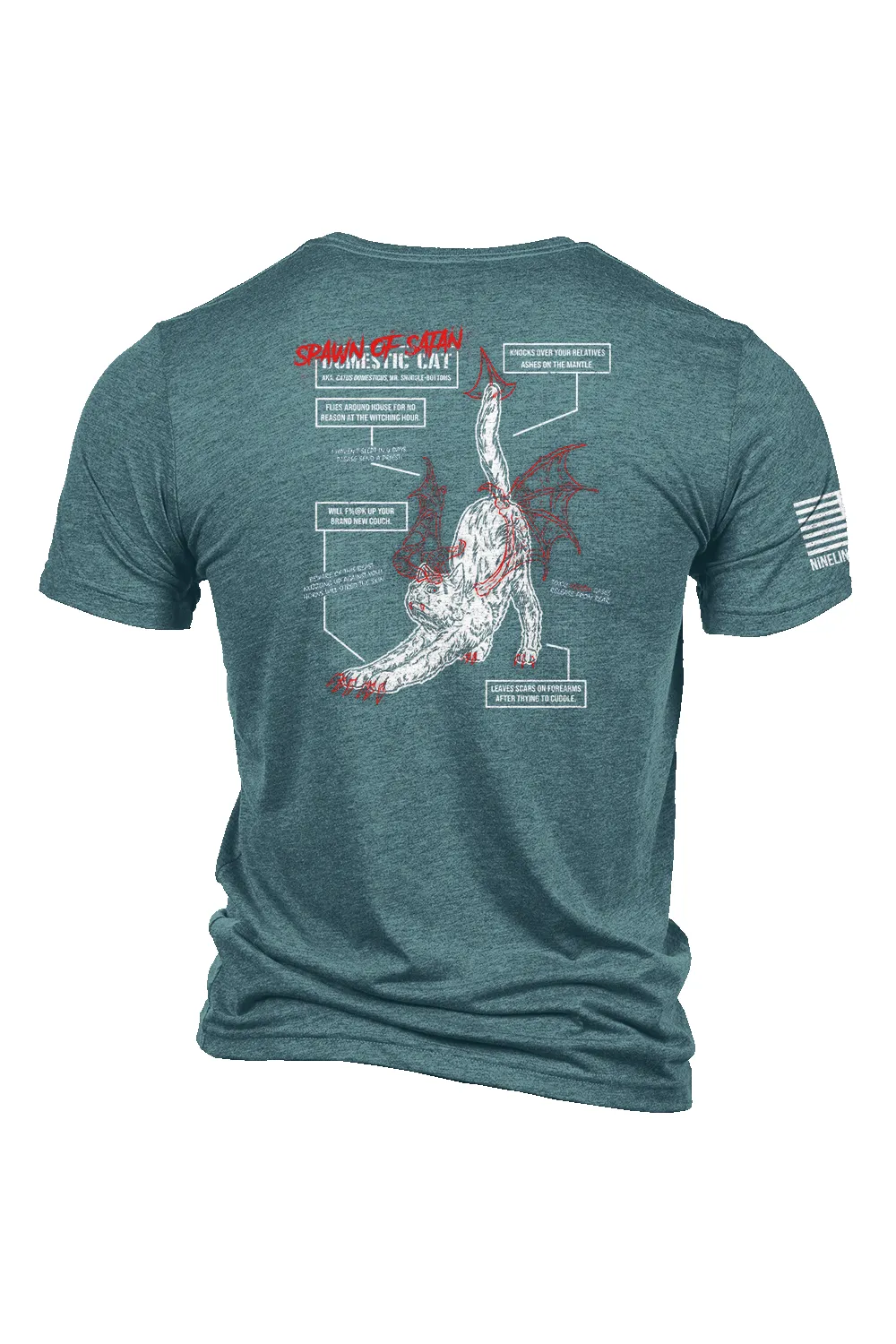 Spawn of Satan - Cat Schematic - T-Shirt sold by Nine Line product image thumbnail 3