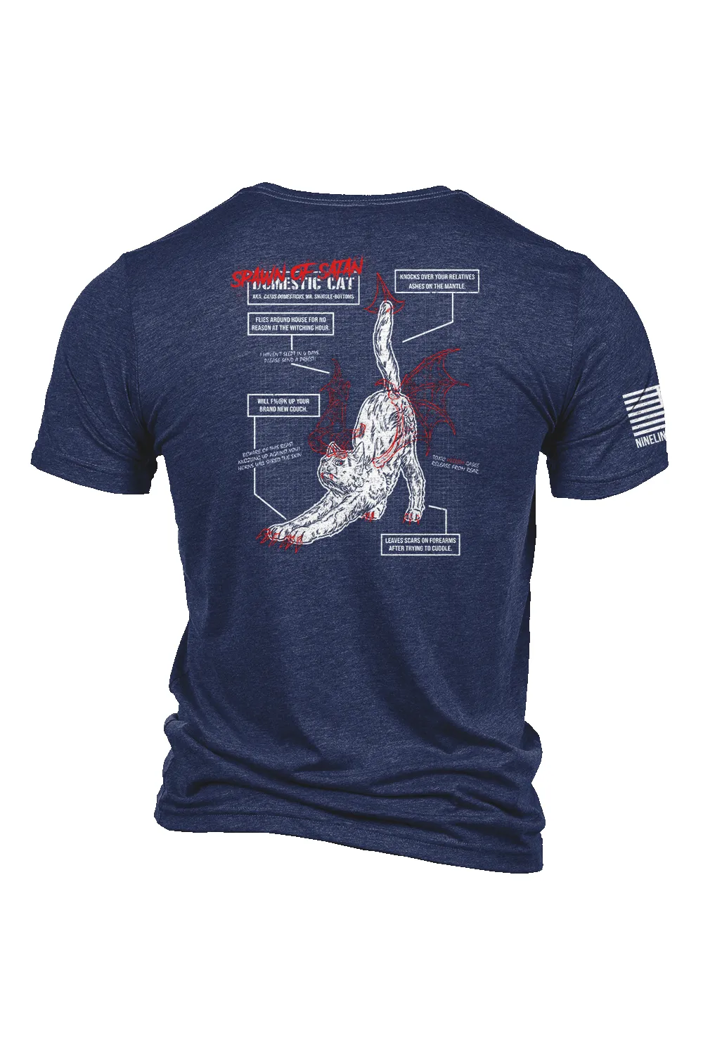 Spawn of Satan - Cat Schematic - T-Shirt sold by Nine Line product image thumbnail 5