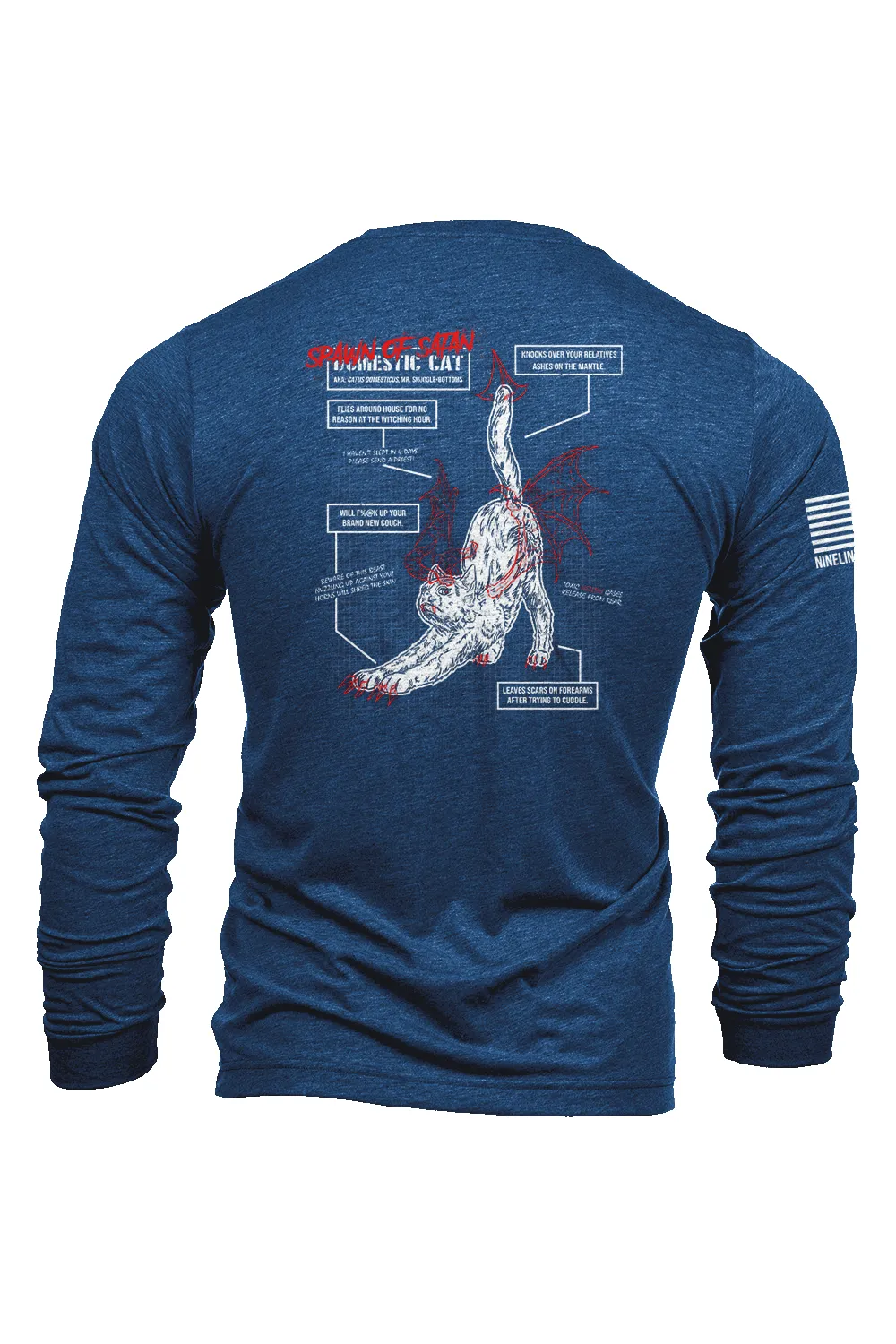 Spawn of Satan - Cat Schematic - Long-Sleeve Shirt sold by Nine Line product image thumbnail 3