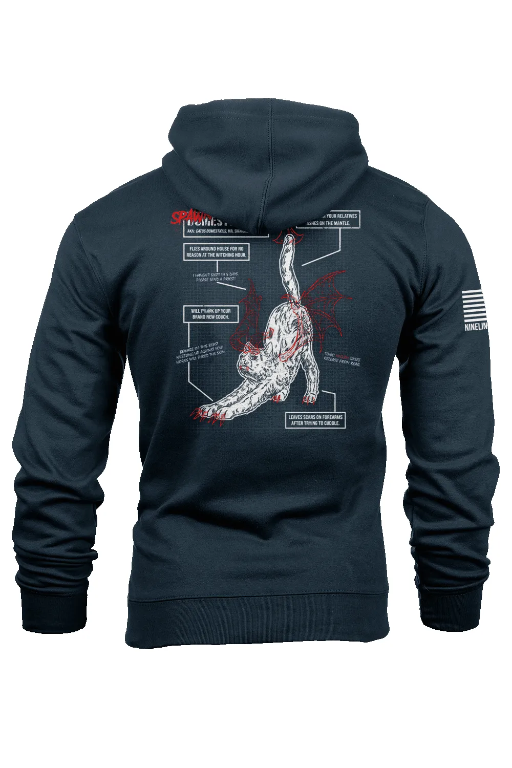 Spawn of Satan - Cat Schematic - Hoodie sold by Nine Line product image thumbnail 3