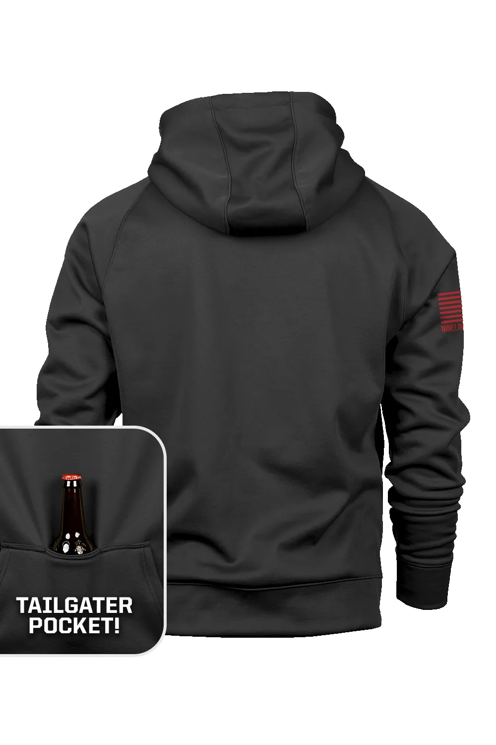 Block Beard Flag - Raglan Tailgater Hoodie sold by Nine Line product image thumbnail 2