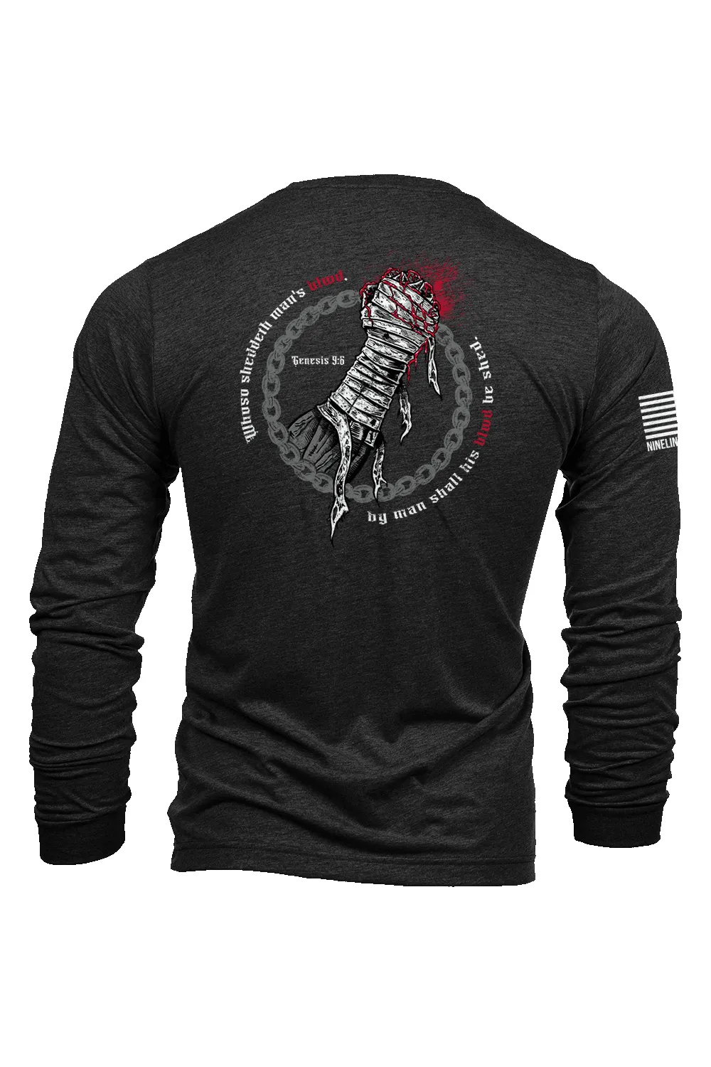 Be Shed (Genesis 9:6) - Long-Sleeve Shirt sold by Nine Line