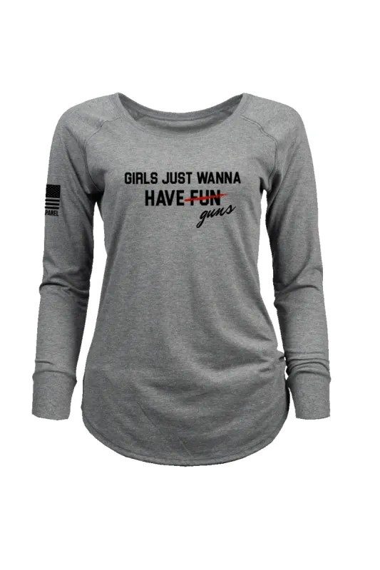 Girls Just Wanna Have Guns - Women's Long-Sleeve Shirt sold by Nine Line