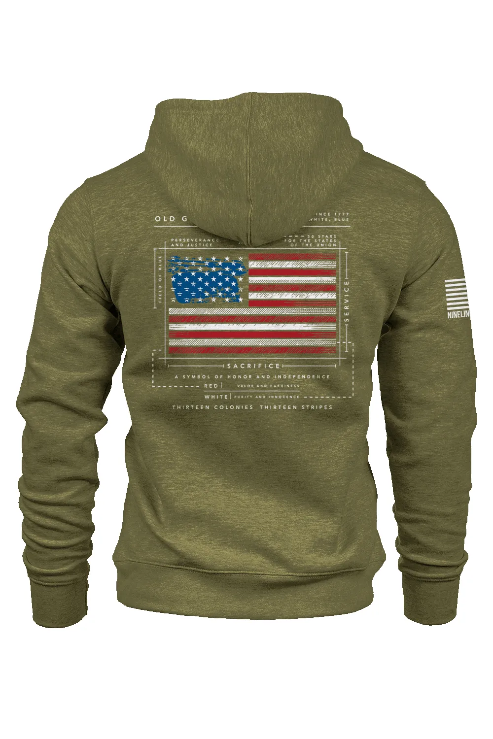 American Flag Schematic - Tailgater Hoodie sold by Nine Line product image thumbnail 3