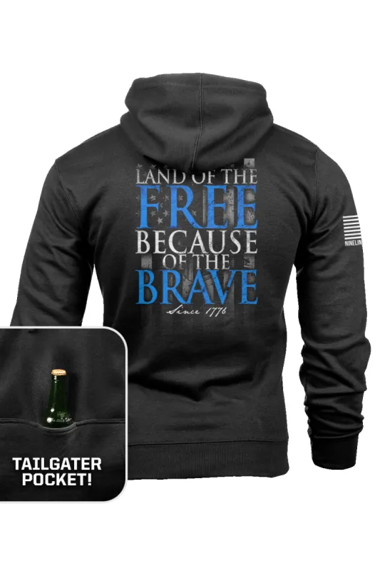 Because of the Brave - Tailgater Hoodie sold by Nine Line