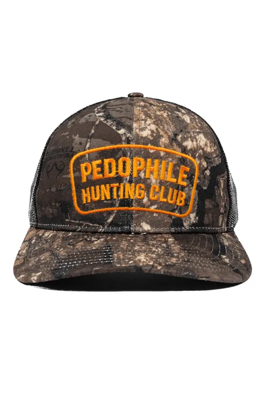Pedo Hunting Club - Real Tree Camo 5-Panel Richardson Trucker Hat sold by Nine Line