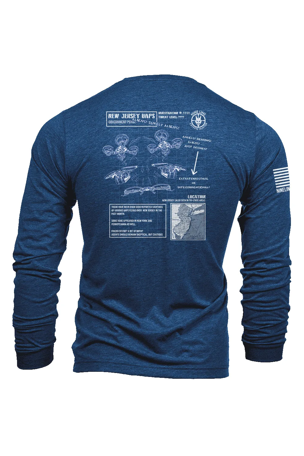 New Jersey NLA Cryptid Hunters - Long-Sleeve Shirt sold by Nine Line product image thumbnail 3