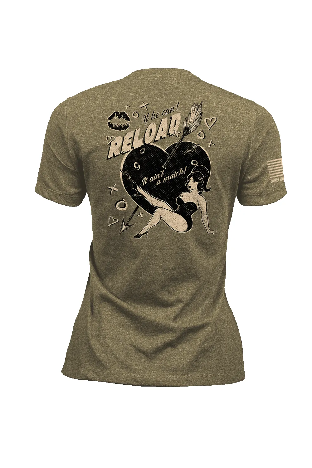 If He Can't Reload - Women's T-Shirt sold by Nine Line product image thumbnail 3
