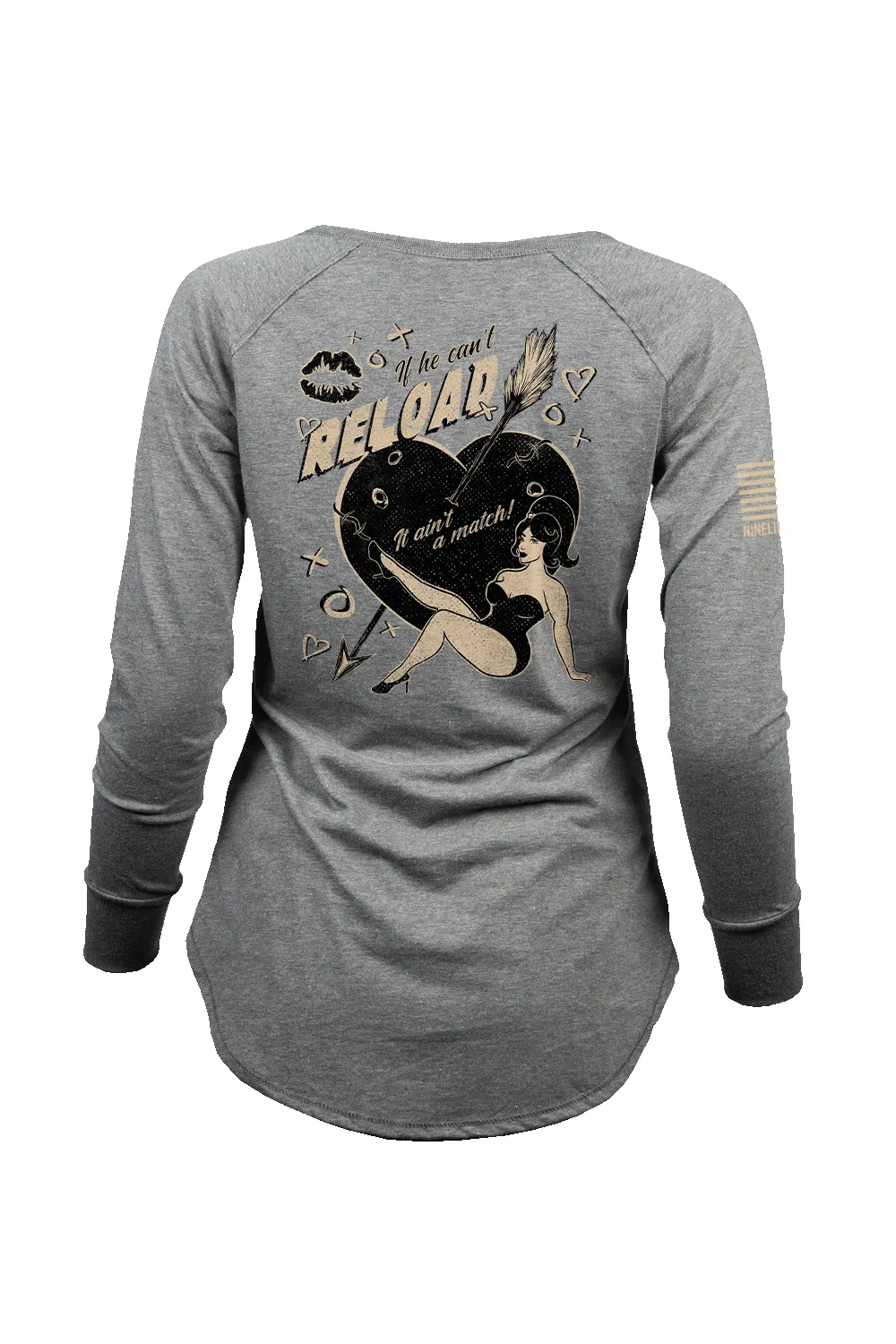 If He Can't Reload - Women's Long-Sleeve Shirt sold by Nine Line product image thumbnail 5