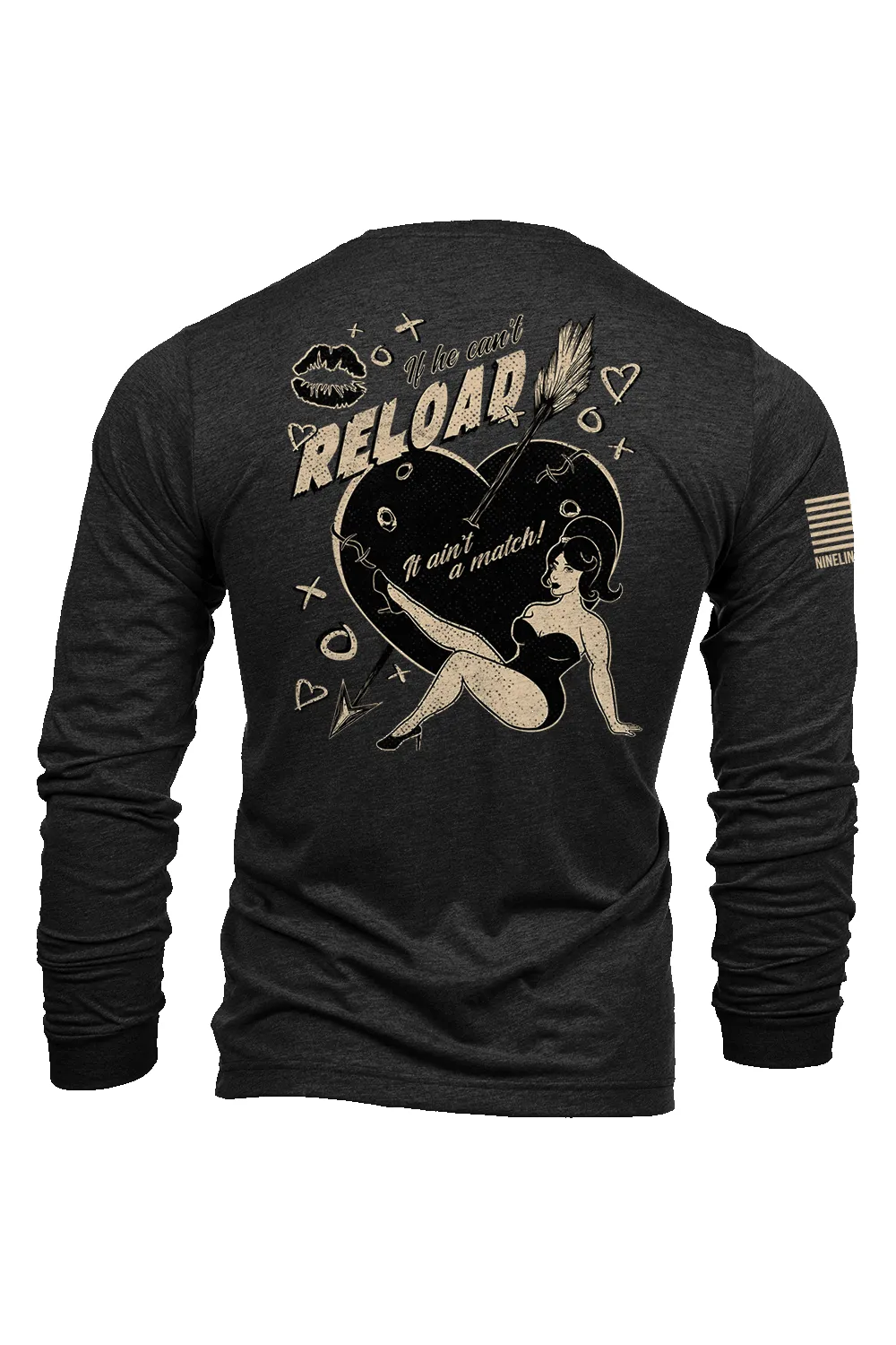 If He Can't Reload - Long-Sleeve Shirt sold by Nine Line