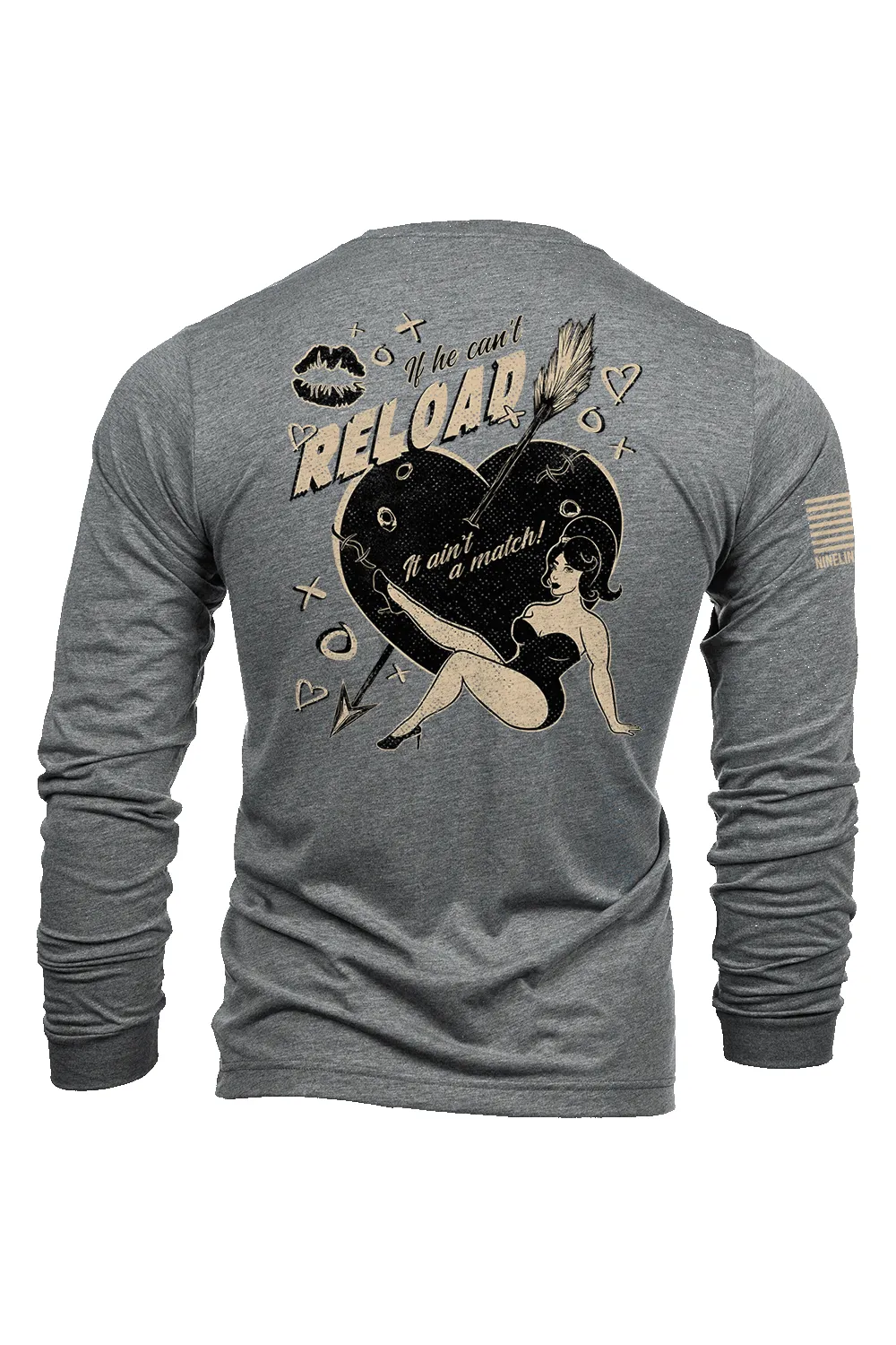 If He Can't Reload - Long-Sleeve Shirt sold by Nine Line product image thumbnail 3