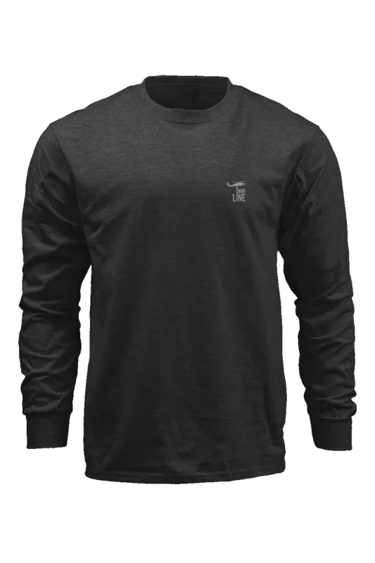 Small Dropline Logo - Heathered Long Sleeve sold by Nine Line