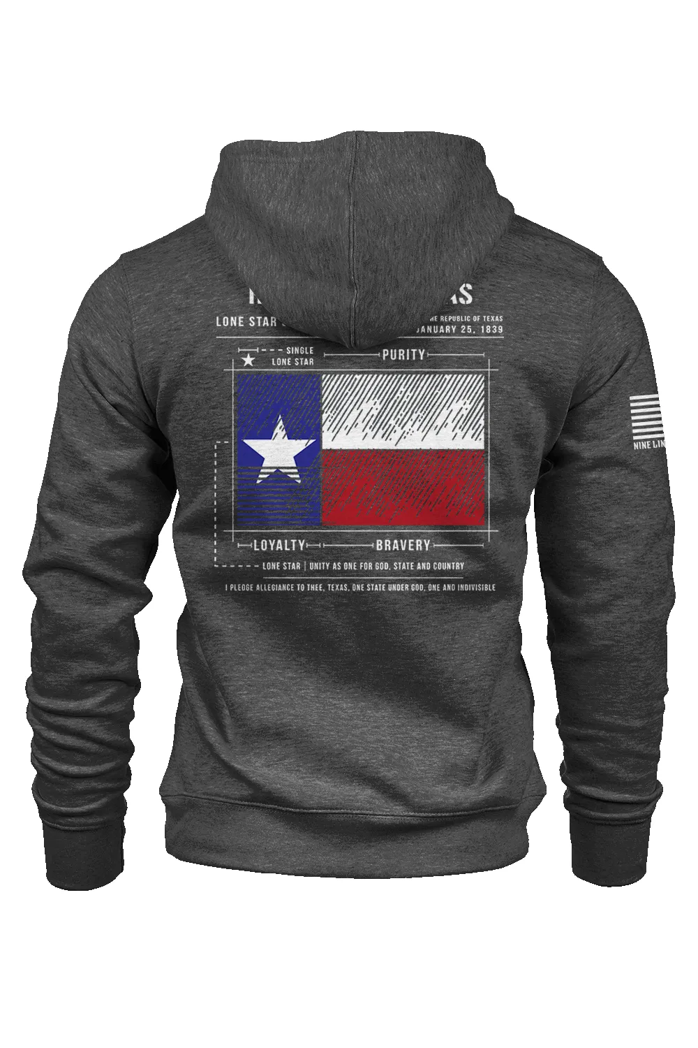 Texas Flag Schematic - Hoodie sold by Nine Line product image thumbnail 3