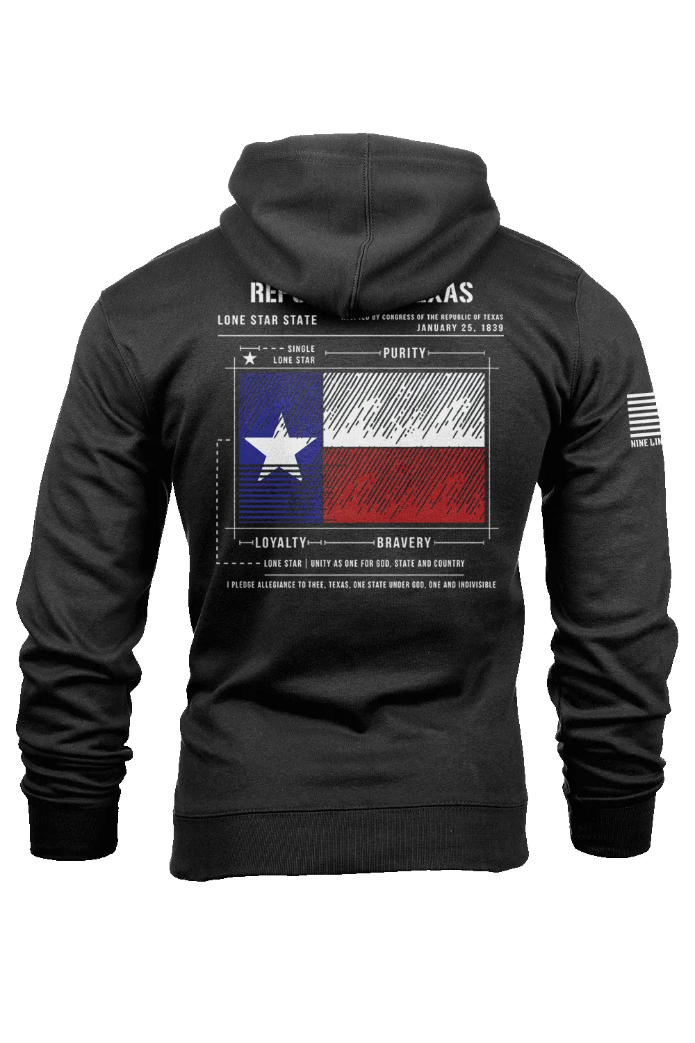 Texas Flag Schematic - Hoodie sold by Nine Line