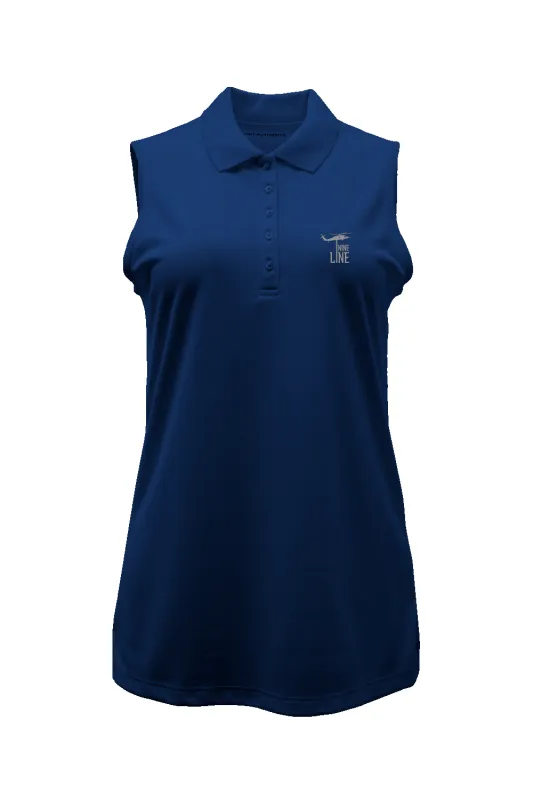 Silicone Dropline Logo - Women's Sleeveless Polo sold by Nine Line