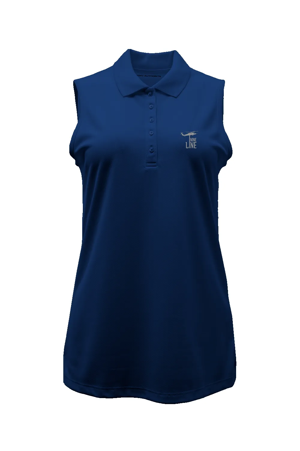 Silicone Dropline Logo - Women's Sleeveless Polo sold by Nine Line