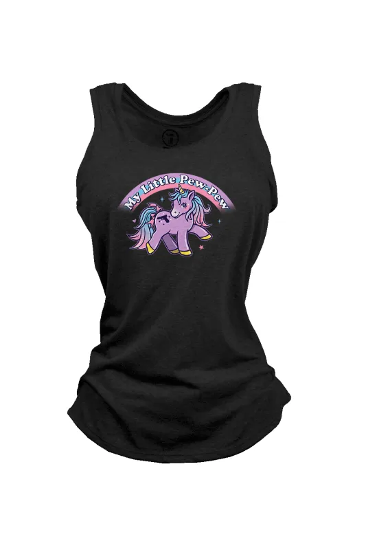 My Little Pew-Pew - Women's Racerback Tank sold by Nine Line