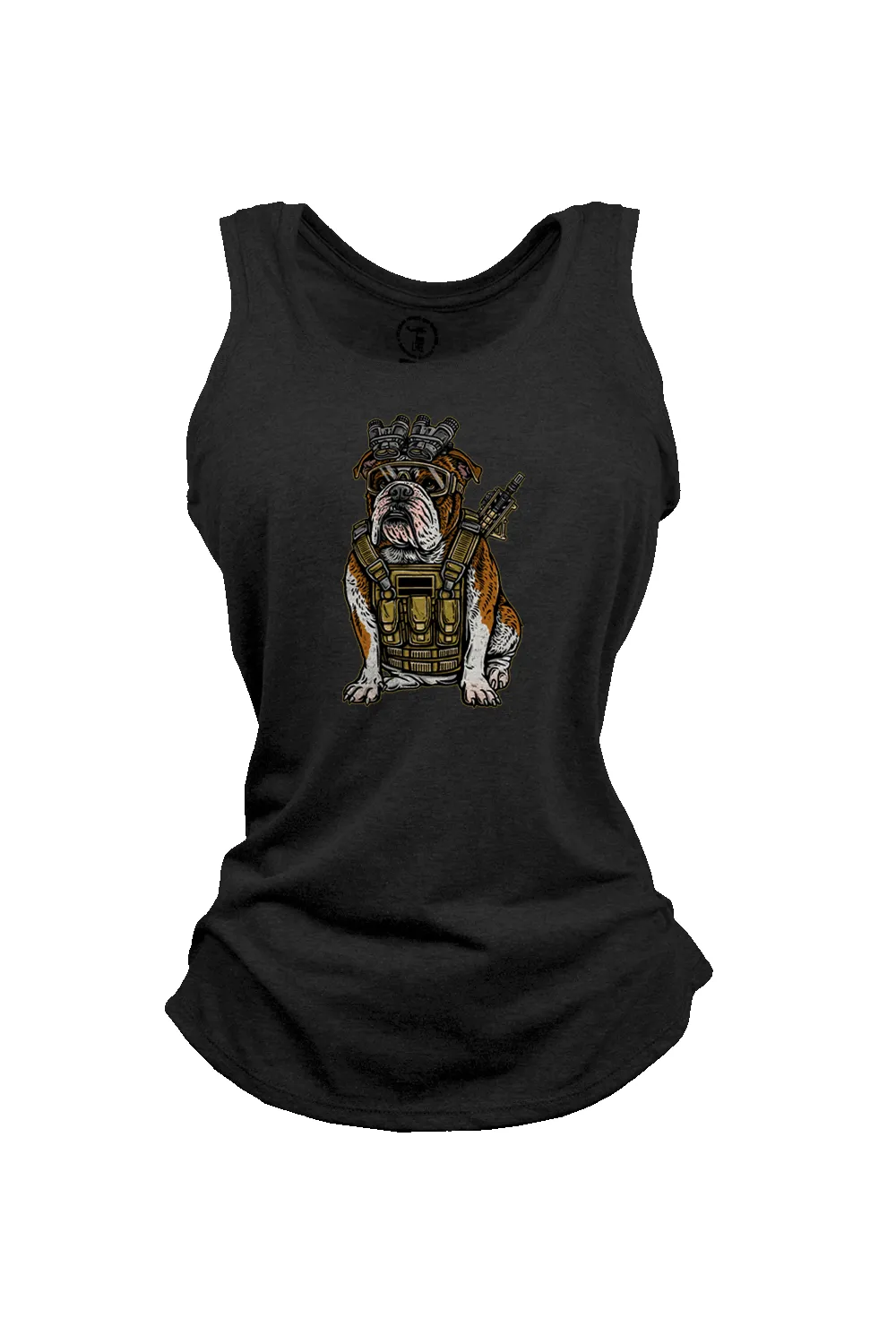 Tactical Bull Dog - Women's Racerback Tank sold by Nine Line