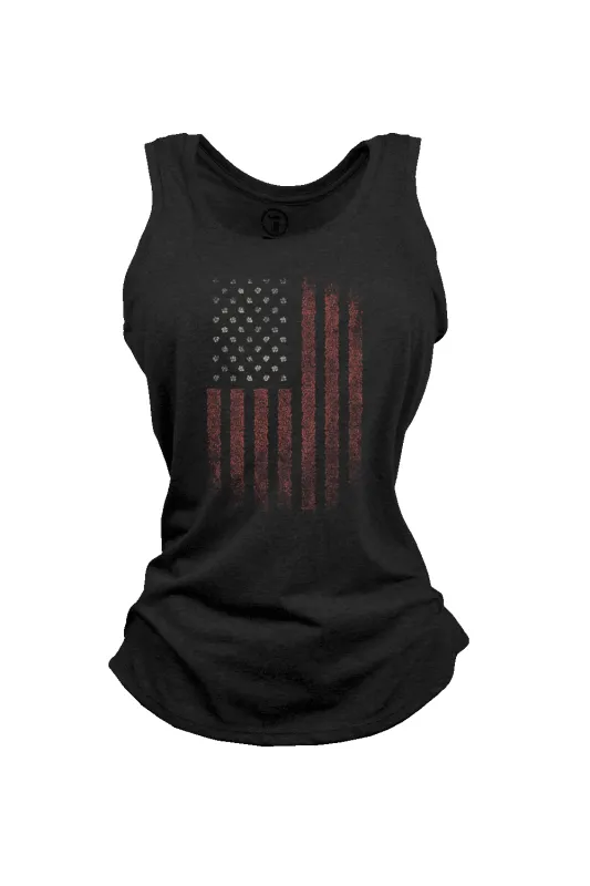 Floral Pattern Flag - Women's Racerback Tank sold by Nine Line