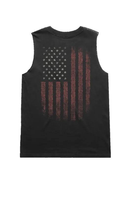 Floral Pattern Flag - Women's Boyfriend Tank Top sold by Nine Line