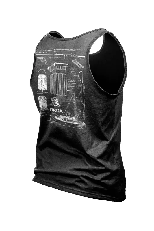 Shark Hunter Schematic - Men's Tank Top sold by Nine Line