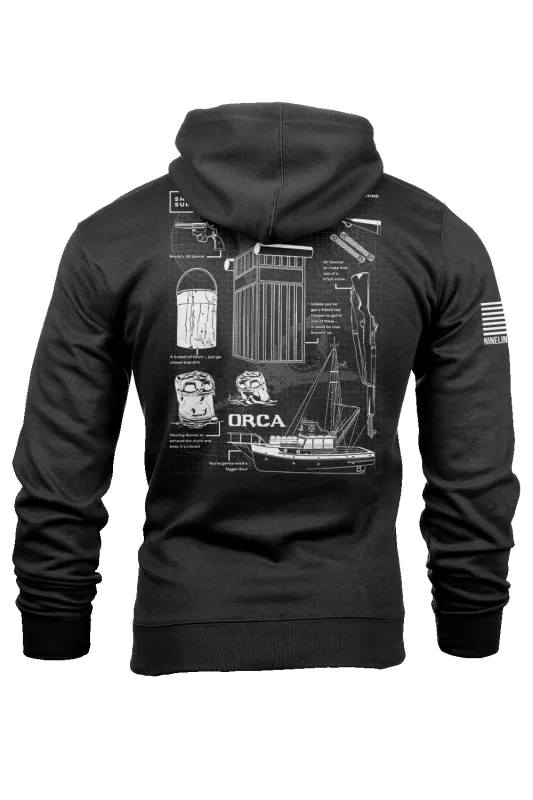Shark Hunter Schematic - Hoodie sold by Nine Line