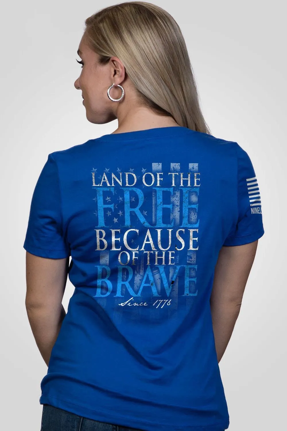 Because Of The Brave - Relaxed Fit V-Neck Shirt sold by Nine Line product image thumbnail 4