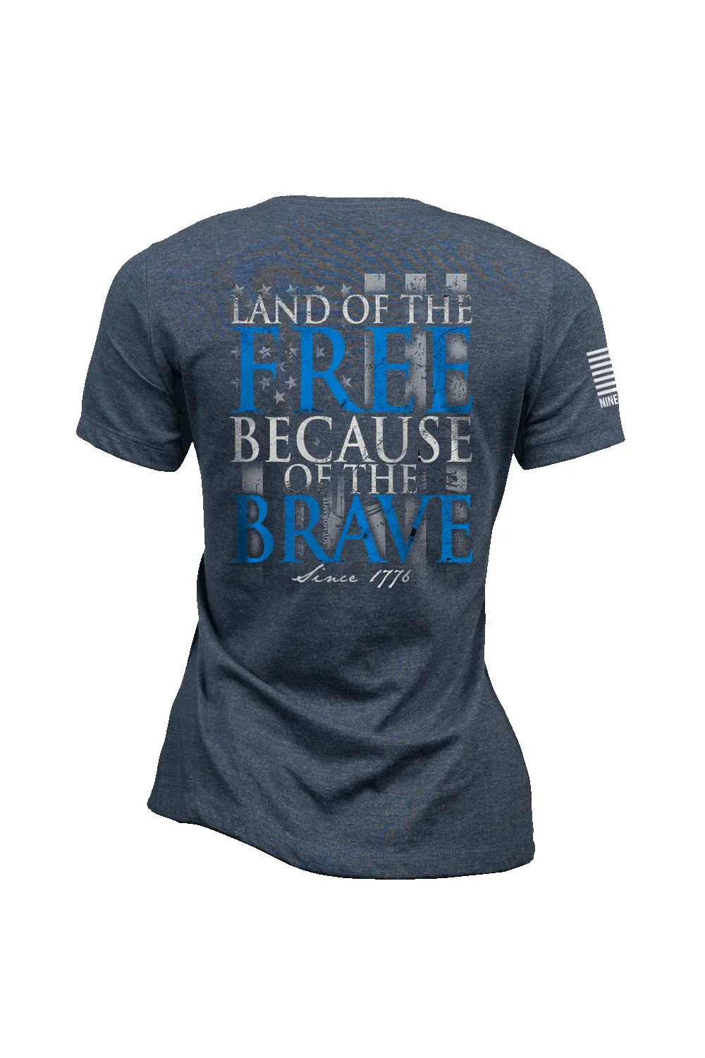 Because Of The Brave - Relaxed Fit V-Neck Shirt sold by Nine Line