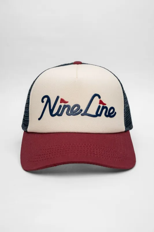 Nine Line Pin Flag Logo Trucker Hat sold by Nine Line