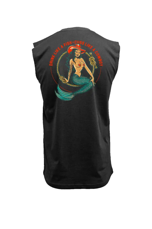 Cowgirl Mermaid - Men's Muscle Tank Top sold by Nine Line