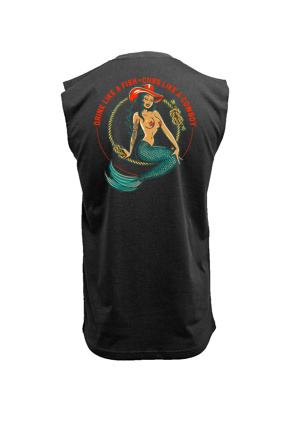 Cowgirl Mermaid - Men's Muscle Tank Top sold by Nine Line
