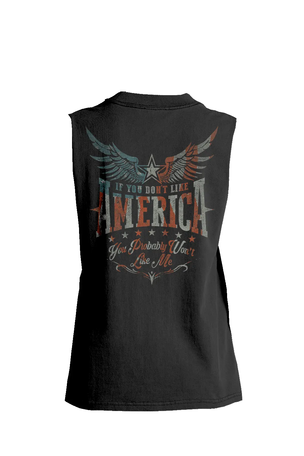 Like America - Women's Boyfriend Tank Top sold by Nine Line
