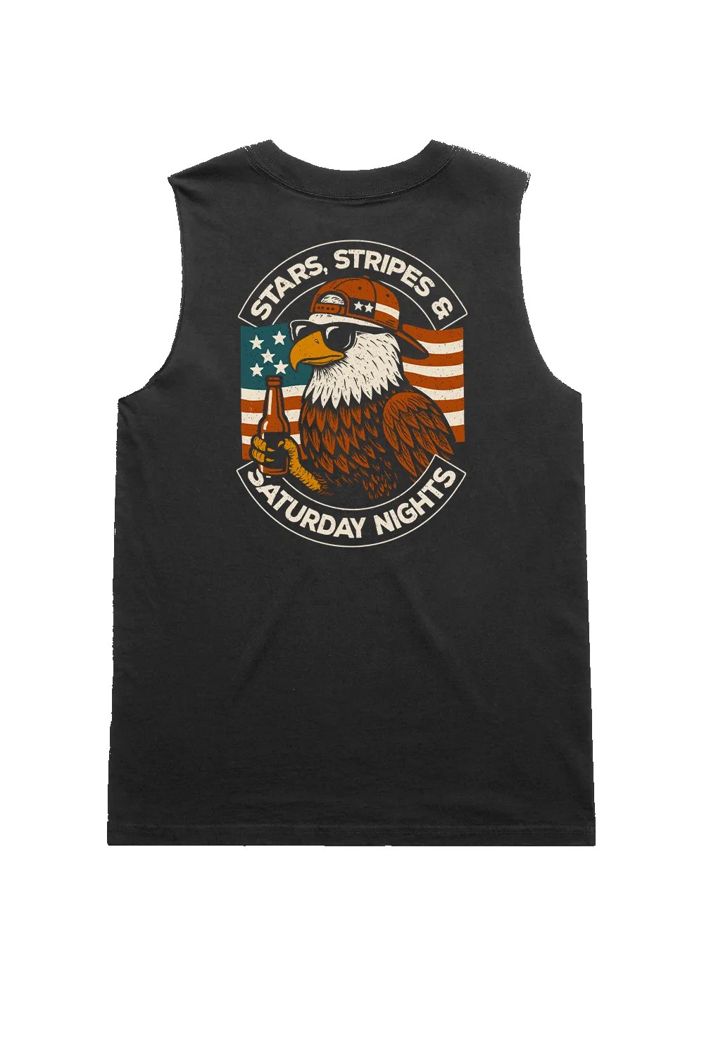 Stars, Stripes, Saturday Nights - Women's Boyfriend Tank Top sold by Nine Line