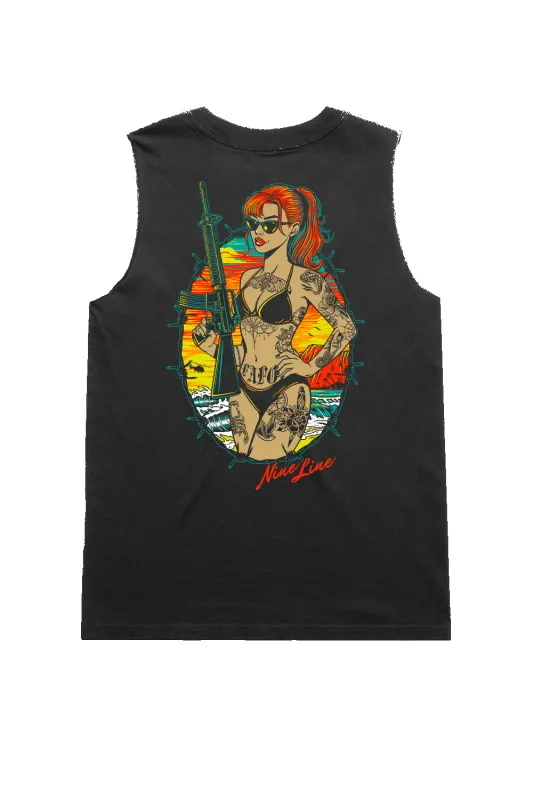 Gun Girl Summer - Women's Boyfriend Tank Top sold by Nine Line