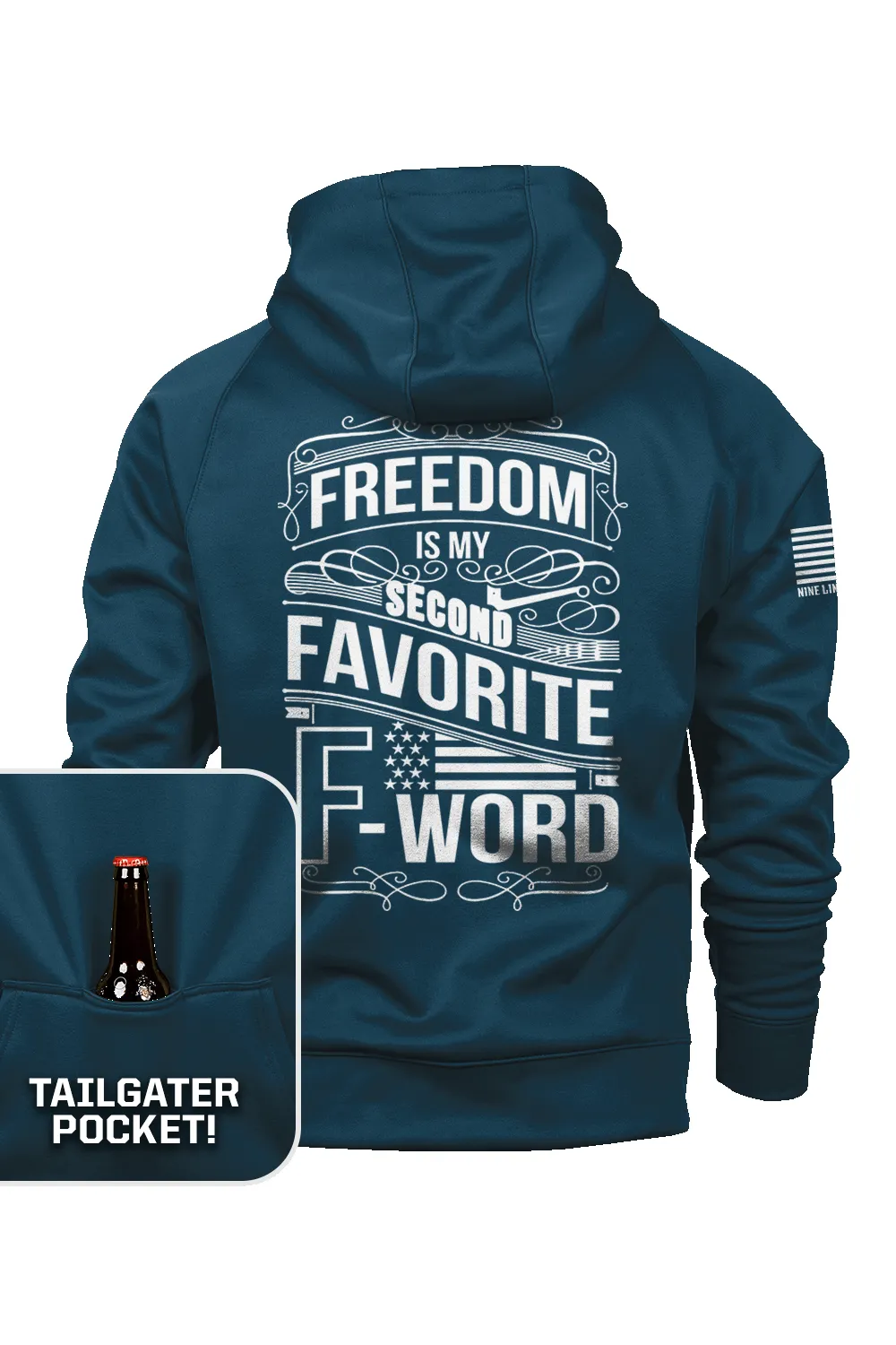 F WORD - Raglan Tailgater Hoodie sold by Nine Line product image thumbnail 3