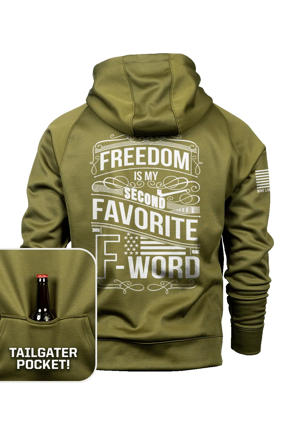 F WORD - Raglan Tailgater Hoodie sold by Nine Line product image thumbnail 5
