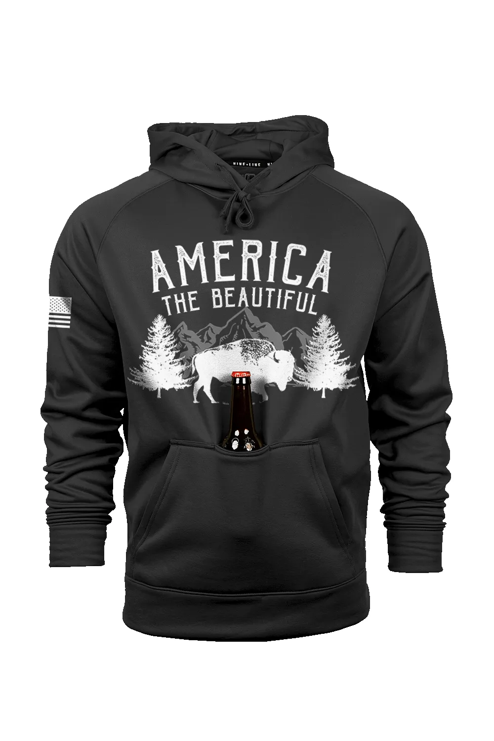 America the Beautiful - Raglan Tailgater Hoodie sold by Nine Line
