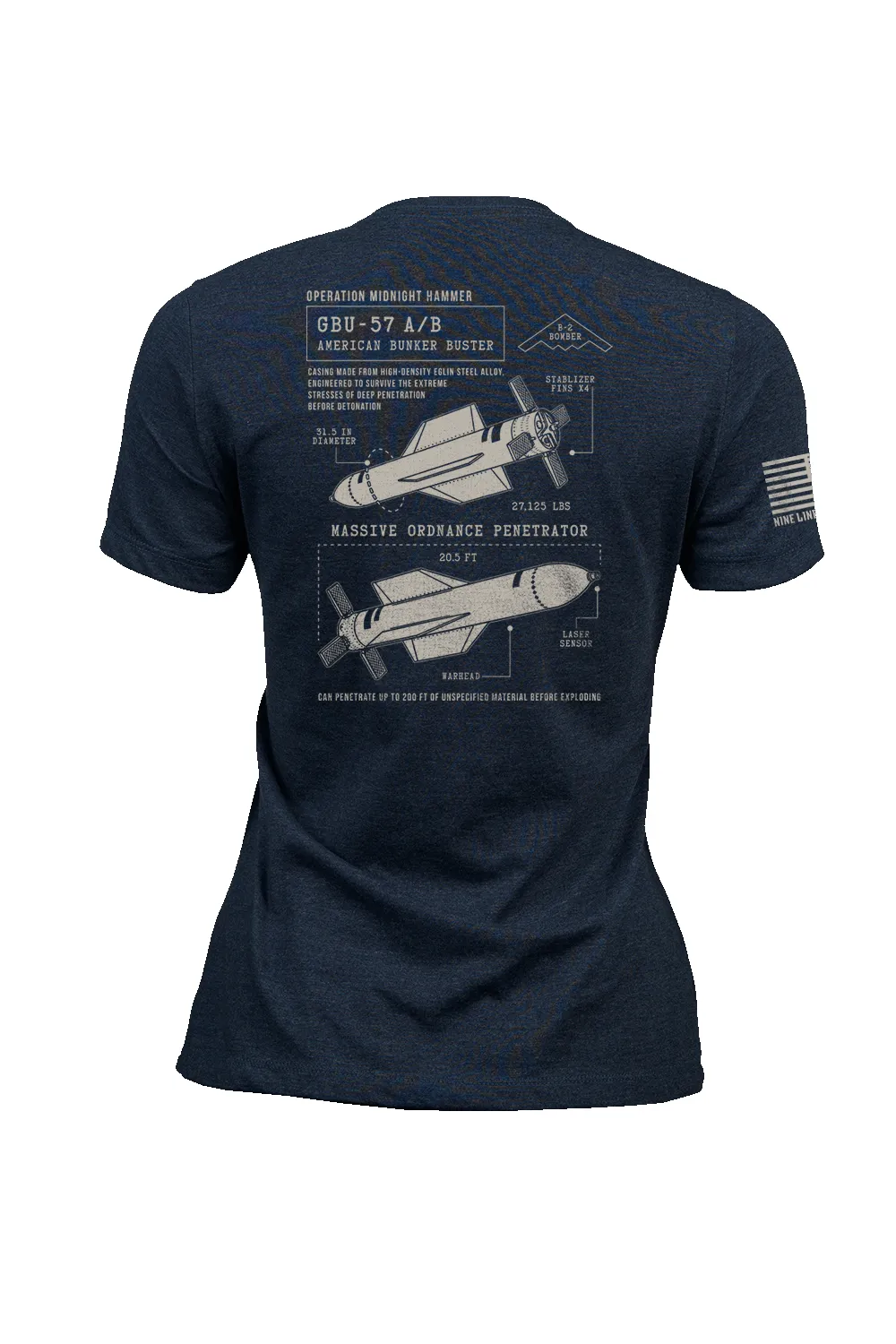 Bunker Buster Schematic - Women's T-Shirt sold by Nine Line product image thumbnail 3