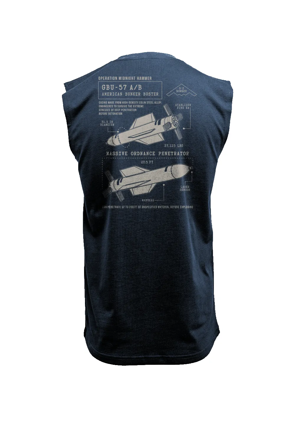 Bunker Buster Schematic - Men's Muscle Tank Top sold by Nine Line product image thumbnail 5