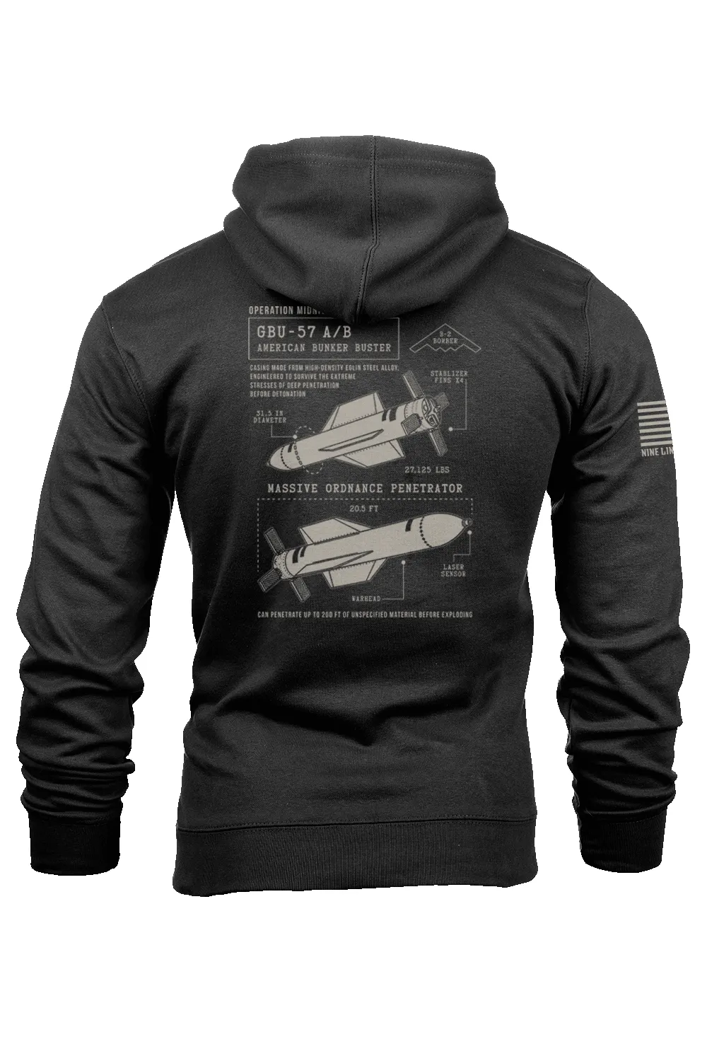 Bunker Buster Schematic - Hoodie sold by Nine Line