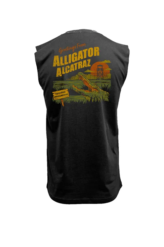 Alligator Alcatraz - Men's Muscle Tank Top sold by Nine Line
