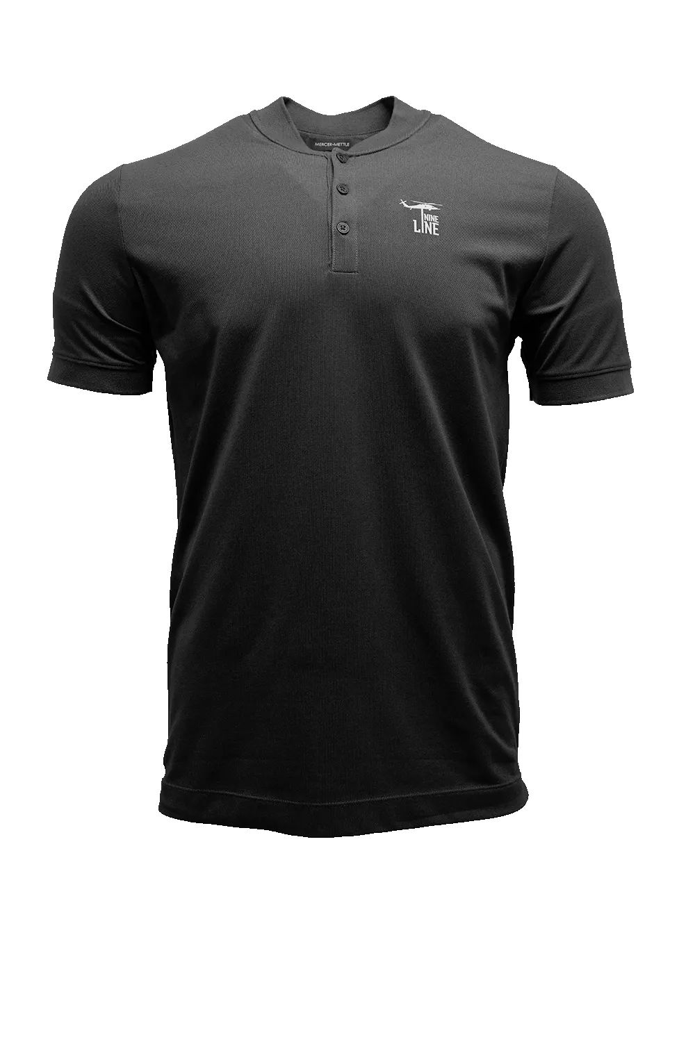 Silicone Dropline Logo - Short Sleeve Henley sold by Nine Line
