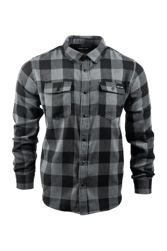 Button-Up Snap Flannel Shirt  - Black [SALE] sold by Nine Line