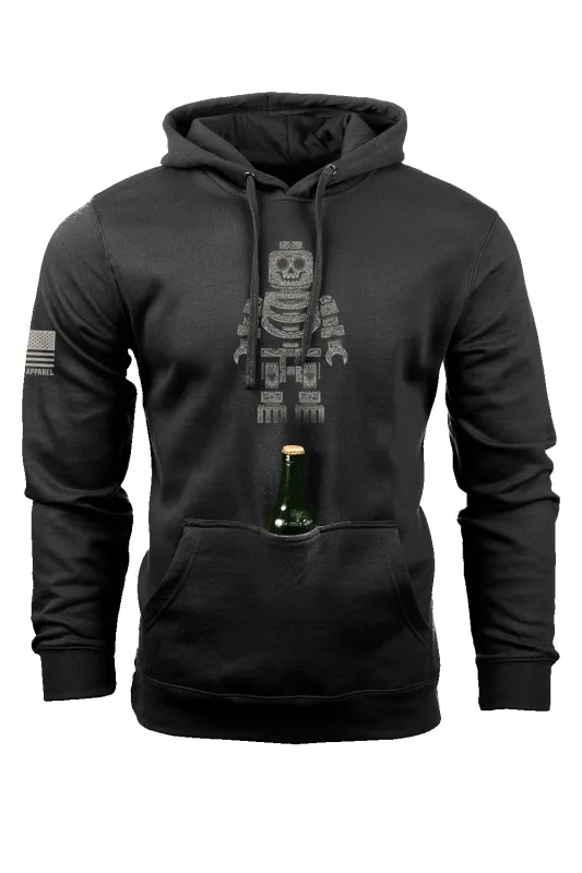 Sugar Skull Block Head - Tailgater Hoodie sold by Nine Line