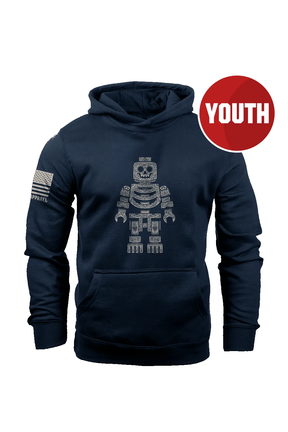 Sugar Skull Block Head - Youth Hoodie sold by Nine Line product image thumbnail 3